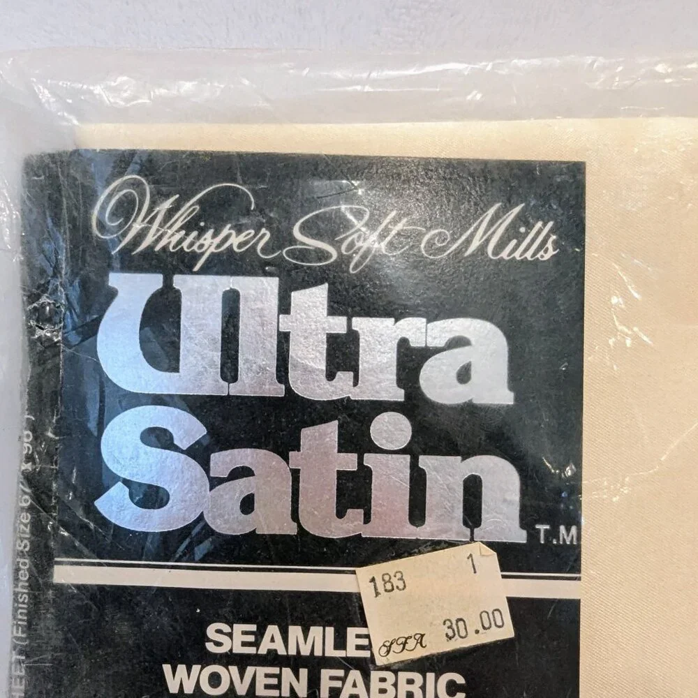 VINTAGE Ultra Satin Twin Sheet Cream Shiny Whisper Soft Mills Flat Sheet